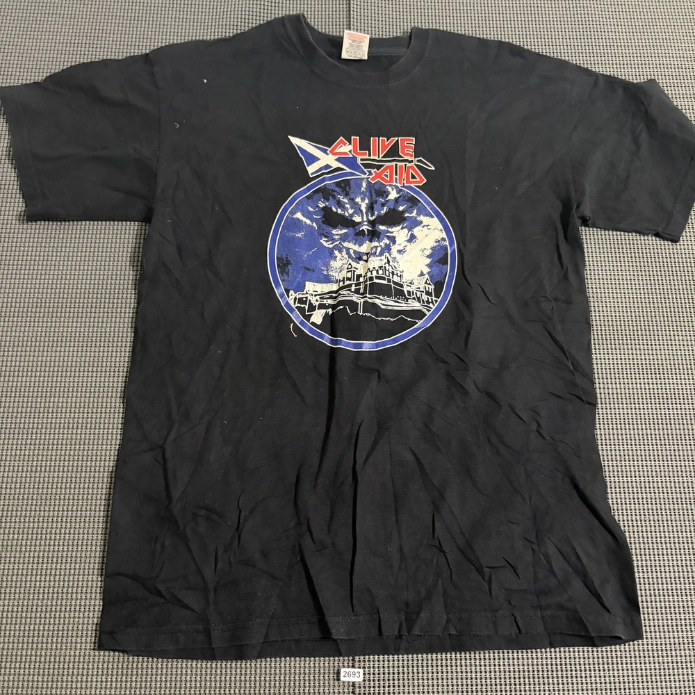Fruit of the Loom Clive Aid Edinburgh 2009 Graphic T-Shirt Black Size M